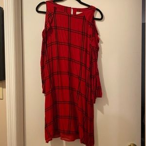 Loft red and black plaid dress